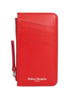 Maison Margiela Embossed Zipper Coin Pouch For Men Blue Klein