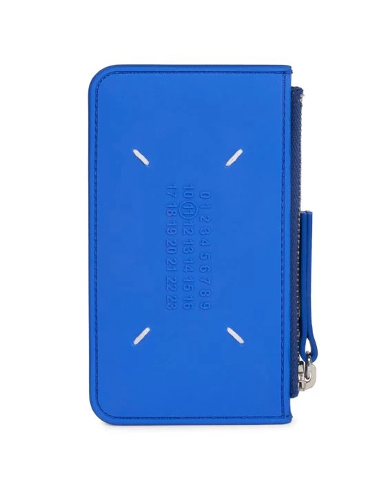 Maison Margiela Embossed Zipper Coin Pouch For Men Blue Klein 5 Maison Margiela Embossed Zipper Coin Pouch For Men Blue Klein - Image 3