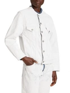 Maison Margiela Bianchetto Handpainted Collarless Denim Jacket -Safavieh And Maison Margiela Sales unnamed file 1093