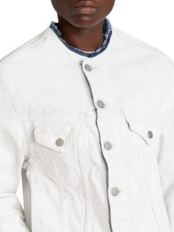 Maison Margiela Bianchetto Handpainted Collarless Denim Jacket -Safavieh And Maison Margiela Sales unnamed file 1095