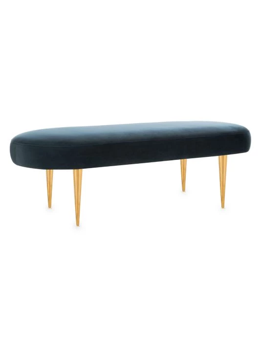 Safavieh Corinne Velvet Oval Bench 5 Safavieh Corinne Velvet Oval Bench - Image 3