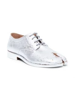 Maison Margiela Metallic Leather Lace-Up Oxfords