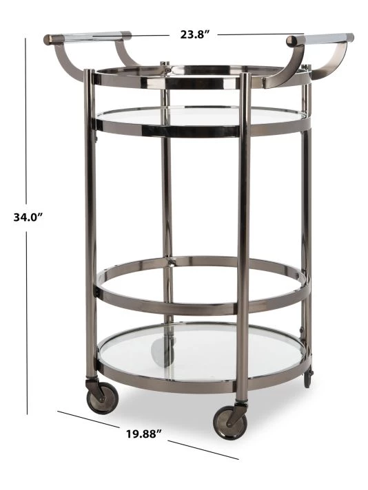 Safavieh Sienna Tiered Round Bar Cart 5 Safavieh Sienna Tiered Round Bar Cart - Image 3