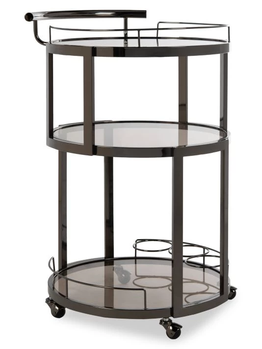 Safavieh Rio Round Bar Cart & Wine Rack 4 Safavieh Rio Round Bar Cart & Wine Rack - Image 2