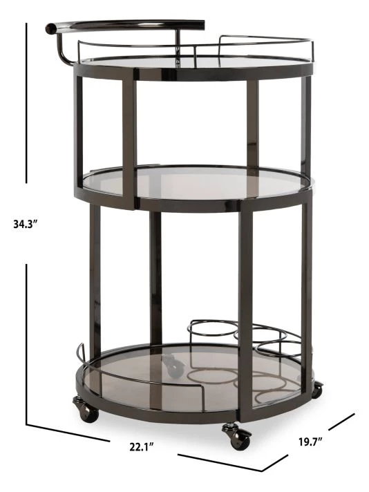 Safavieh Rio Round Bar Cart & Wine Rack 7 Safavieh Rio Round Bar Cart & Wine Rack - Image 5