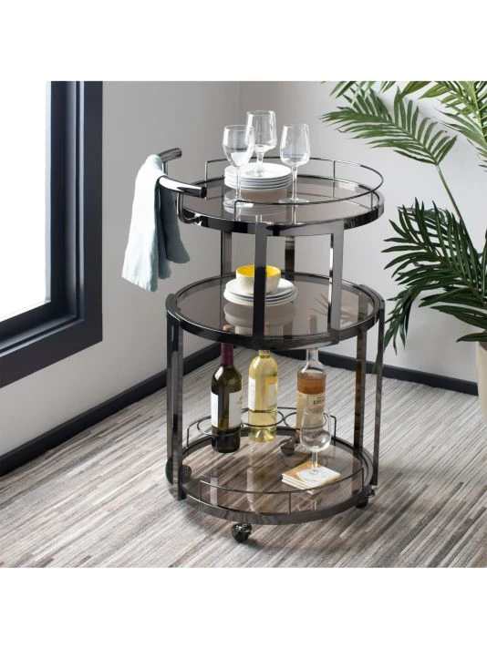 Safavieh Rio Round Bar Cart & Wine Rack 8 Safavieh Rio Round Bar Cart & Wine Rack - Image 6