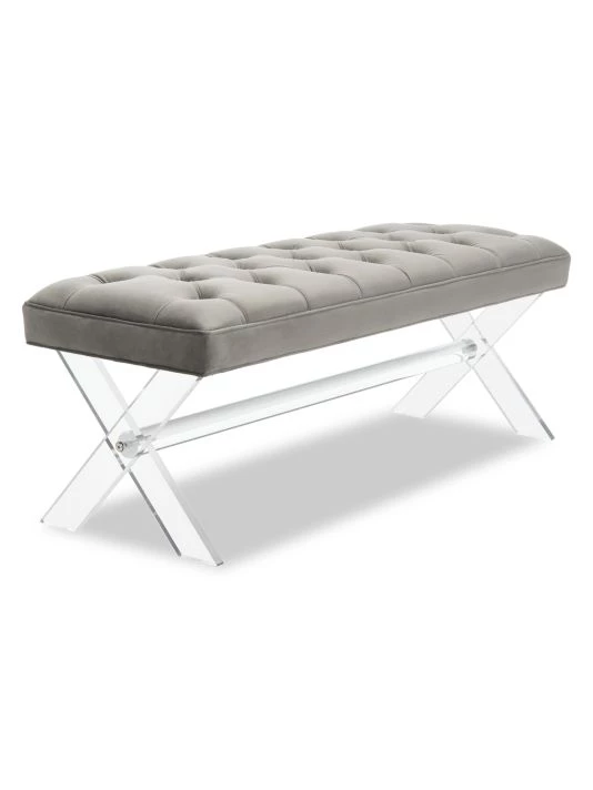 Safavieh Tourmaline Tufted Acrylic Bench 4 Safavieh Tourmaline Tufted Acrylic Bench - Image 2