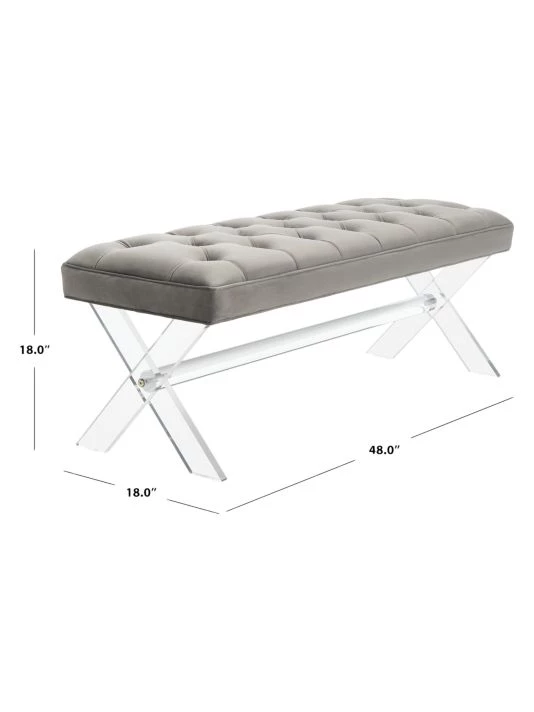 Safavieh Tourmaline Tufted Acrylic Bench 7 Safavieh Tourmaline Tufted Acrylic Bench - Image 5