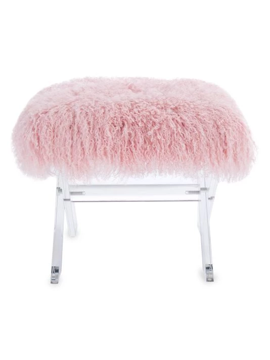 Safavieh Coraline Sheepskin Ottoman 3 Safavieh Coraline Sheepskin Ottoman
