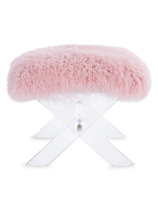 Safavieh Coraline Sheepskin Ottoman 4 Safavieh Coraline Sheepskin Ottoman - Image 2