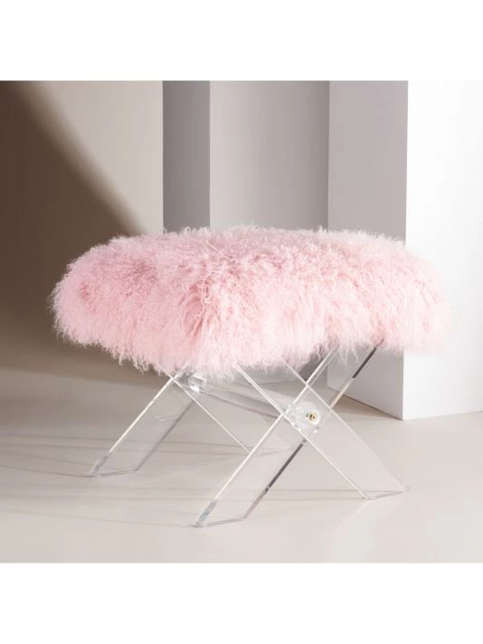 Safavieh Coraline Sheepskin Ottoman 6 Safavieh Coraline Sheepskin Ottoman - Image 4