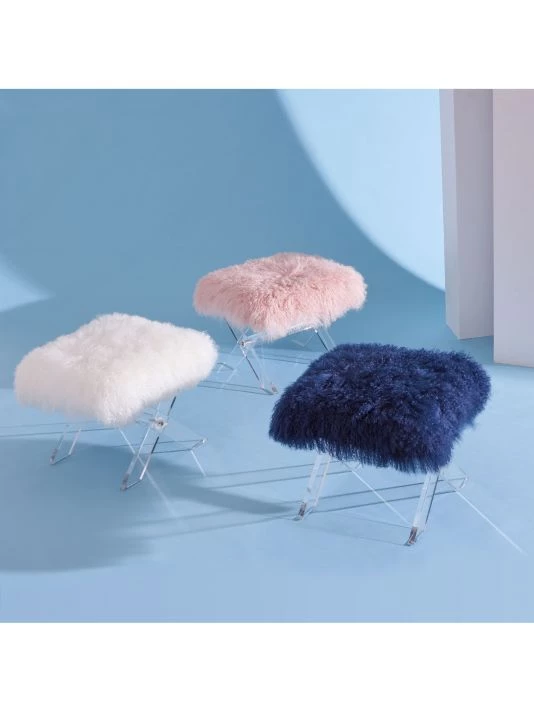 Safavieh Coraline Sheepskin Ottoman 7 Safavieh Coraline Sheepskin Ottoman - Image 5
