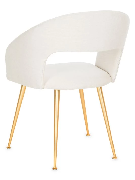 Safavieh Lorina Linen Blend Arm Chair Creme Gold 4 Safavieh Lorina Linen Blend Arm Chair Creme Gold - Image 2