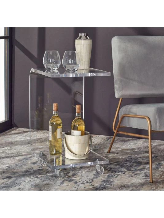 Safavieh Rollins Acrylic Bar Cart 9 Safavieh Rollins Acrylic Bar Cart - Image 7