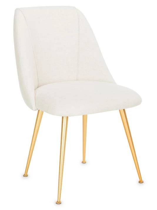 Safavieh Foster Linen Blend Dining Chair Light Grey 5 Safavieh Foster Linen Blend Dining Chair Light Grey - Image 3