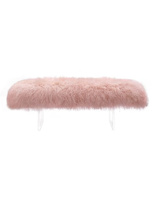 Safavieh Lilliana Sheepskin Bench 3 Safavieh Lilliana Sheepskin Bench