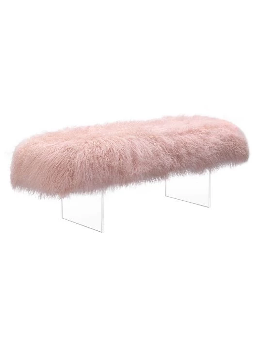 Safavieh Lilliana Sheepskin Bench 4 Safavieh Lilliana Sheepskin Bench - Image 2