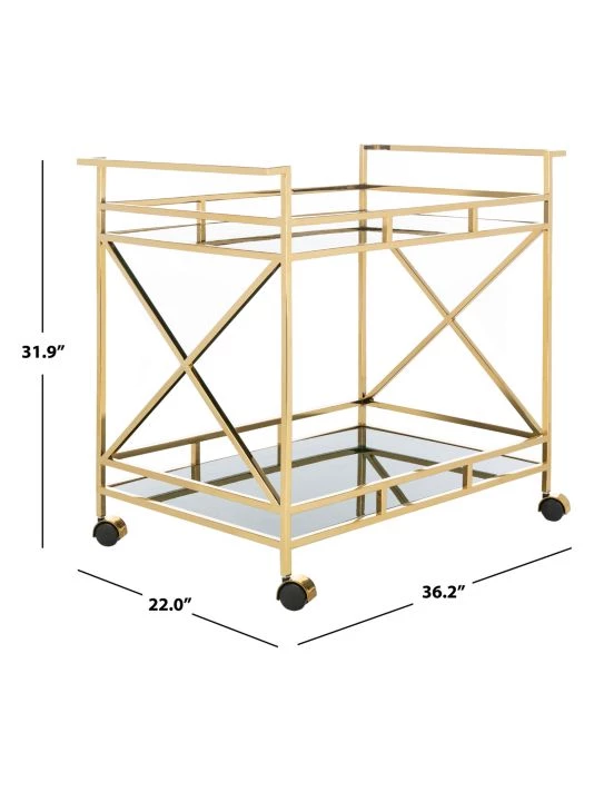 Safavieh Kehlani 2 Shelf Bar Cart 5 Safavieh Kehlani 2 Shelf Bar Cart - Image 3