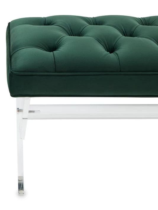 Safavieh Tourmaline Tufted Velvet Acrylic Bench 6 Safavieh Tourmaline Tufted Velvet Acrylic Bench - Image 4