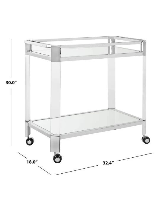 Safavieh Iago Acrylic Bar Trolley 6 Safavieh Iago Acrylic Bar Trolley - Image 4