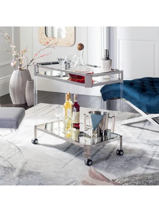 Safavieh Iago Acrylic Bar Trolley 9 Safavieh Iago Acrylic Bar Trolley - Image 7