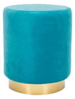 Safavieh Elsworth Brass Base Velvet Ottoman