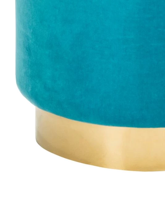 Safavieh Elsworth Brass Base Velvet Ottoman 5 Safavieh Elsworth Brass Base Velvet Ottoman - Image 3