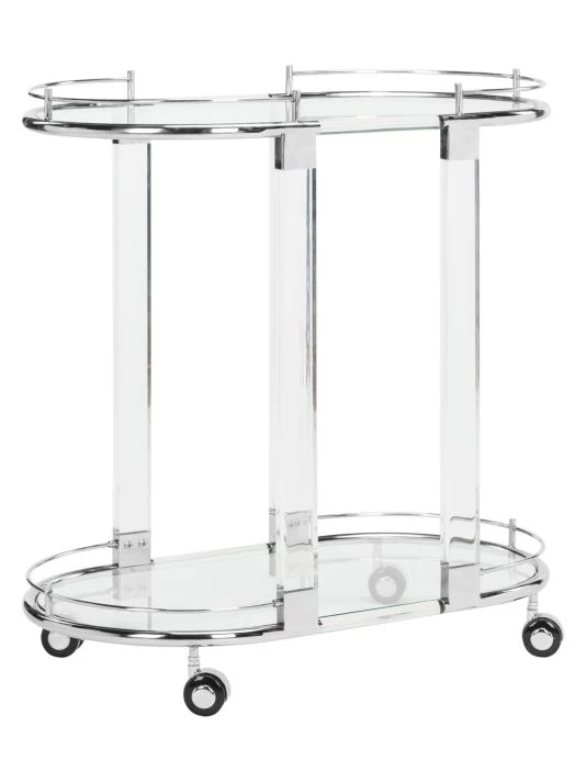 Safavieh Lennon Acrylic Bar Trolley 4 Safavieh Lennon Acrylic Bar Trolley - Image 2