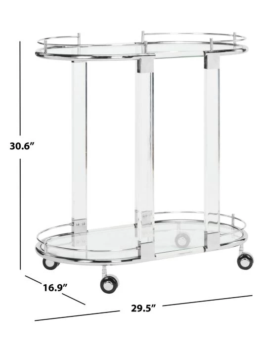 Safavieh Lennon Acrylic Bar Trolley 6 Safavieh Lennon Acrylic Bar Trolley - Image 4