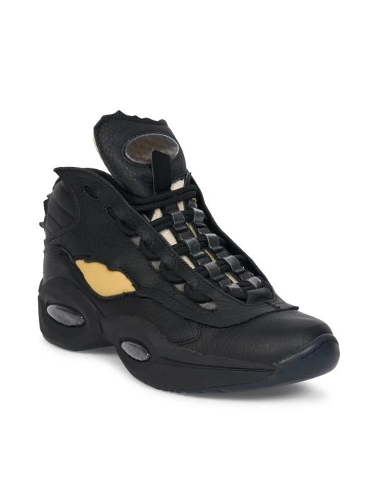 Maison Margiela The Question Leather Mid-Top Sneakers For Men White 4 Maison Margiela The Question Leather Mid-Top Sneakers For Men White - Image 2