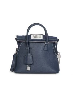 Maison Margiela Logo Patch Leather Tote Black