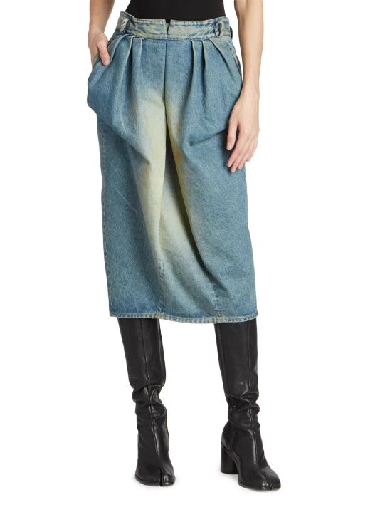 Maison Margiela Gathered Denim Midi-Skirt 5 Maison Margiela Gathered Denim Midi-Skirt - Image 3