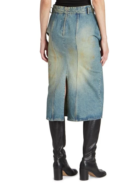 Maison Margiela Gathered Denim Midi-Skirt 7 Maison Margiela Gathered Denim Midi-Skirt - Image 5