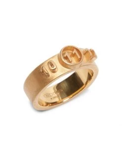 Maison Margiela Sterling Silver Medallion Logo Ring For Men