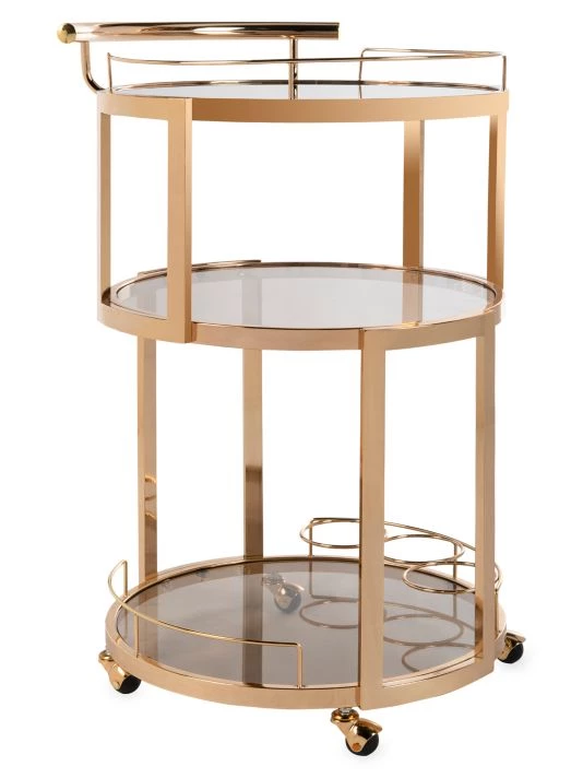 Safavieh Rio Tiered Round Bar Cart & Wine Rack 4 Safavieh Rio Tiered Round Bar Cart & Wine Rack - Image 2