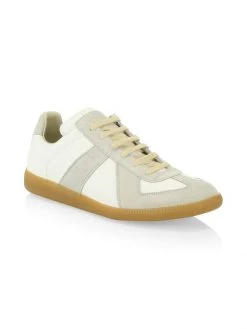 Maison Margiela Replica Leather & Suede Sneakers For Men Off White -Safavieh And Maison Margiela Sales unnamed file 904
