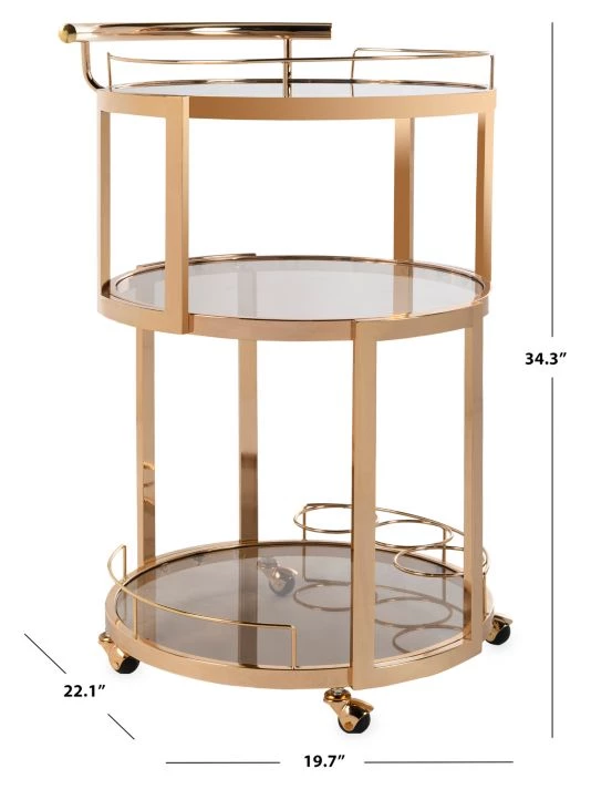 Safavieh Rio Tiered Round Bar Cart & Wine Rack 7 Safavieh Rio Tiered Round Bar Cart & Wine Rack - Image 5