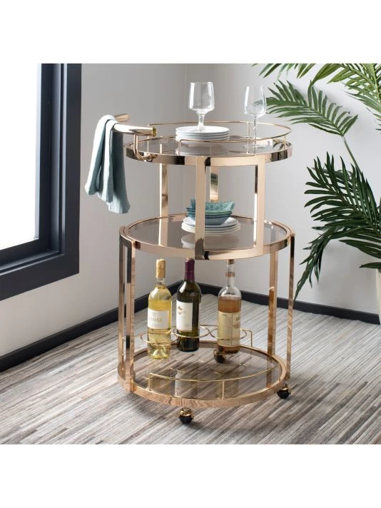 Safavieh Rio Tiered Round Bar Cart & Wine Rack 8 Safavieh Rio Tiered Round Bar Cart & Wine Rack - Image 6