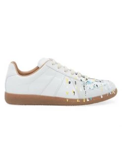 Maison Margiela Paint Splatter Leather Sneakers