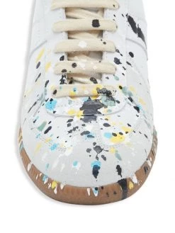 Maison Margiela Paint Splatter Leather Sneakers -Safavieh And Maison Margiela Sales unnamed file 944